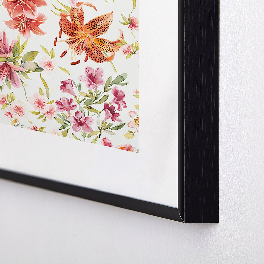 Ninola Design Botanic Retreat Lily Lush Floral Orange Green Metal Framed Art Print