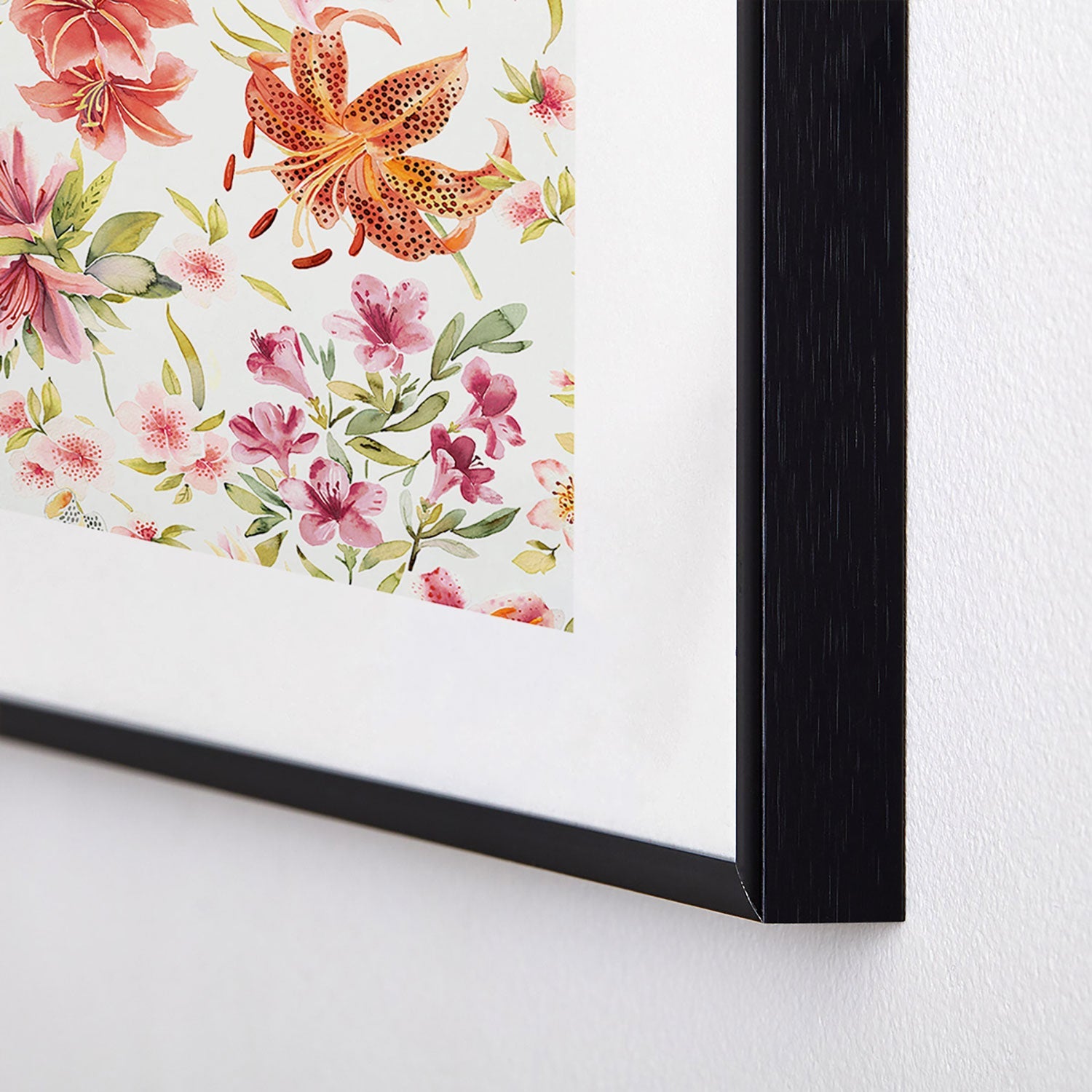 Ninola Design Botanic Retreat Lily Lush Floral Orange Green Metal Framed Art Print