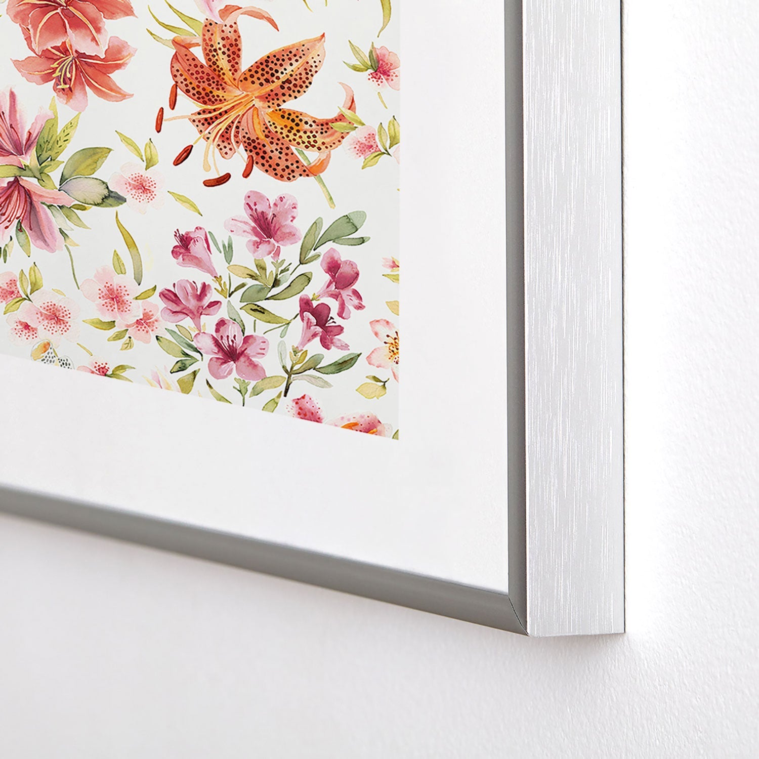 Ninola Design Botanic Retreat Lily Lush Floral Orange Green Metal Framed Art Print