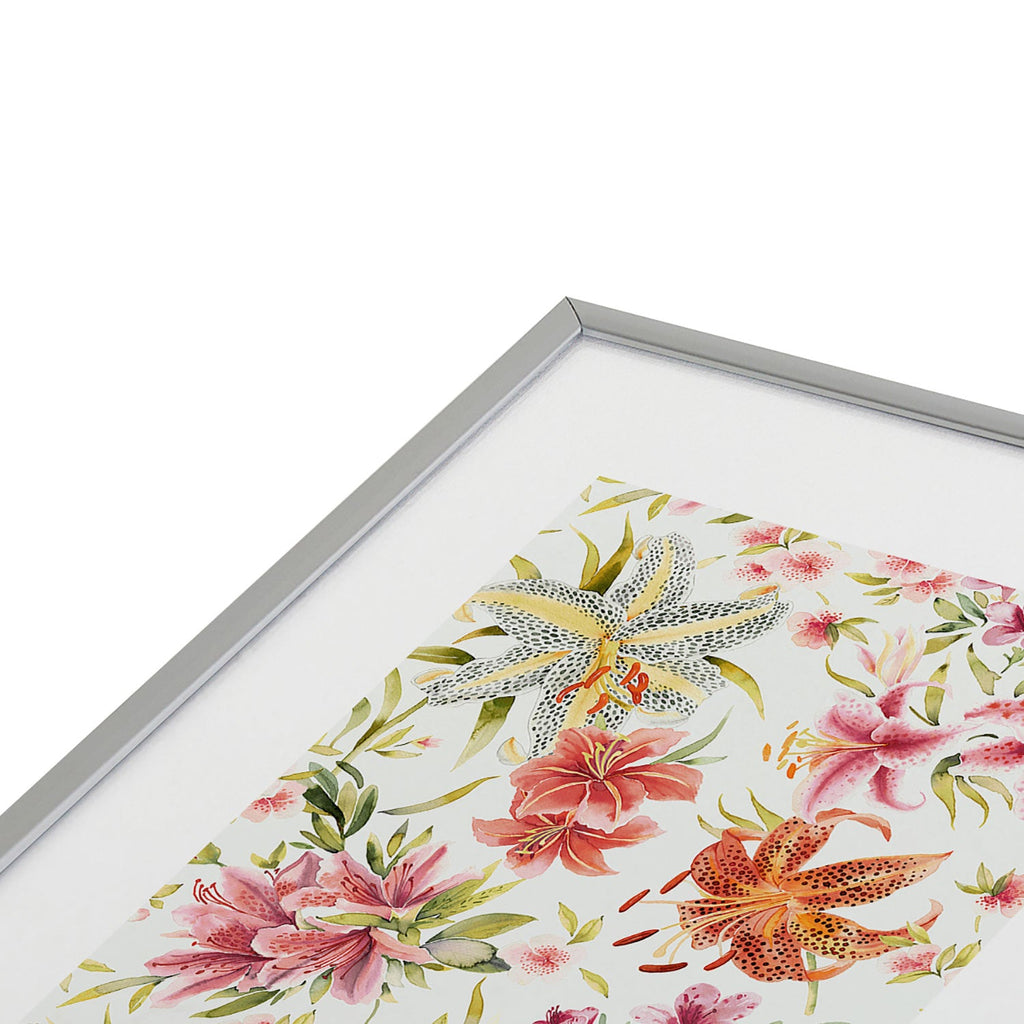 Ninola Design Botanic Retreat Lily Lush Floral Orange Green Metal Framed Art Print