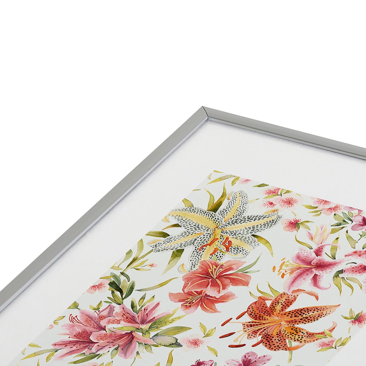 Ninola Design Botanic Retreat Lily Lush Floral Orange Green Metal Framed Art Print