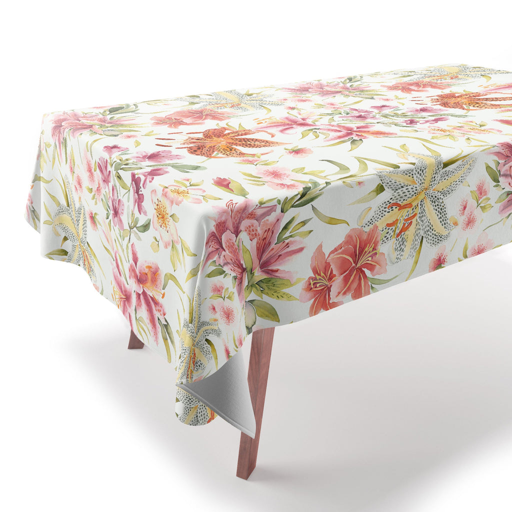 Ninola Design Botanic Retreat Lily Lush Floral Orange Green Tablecloth