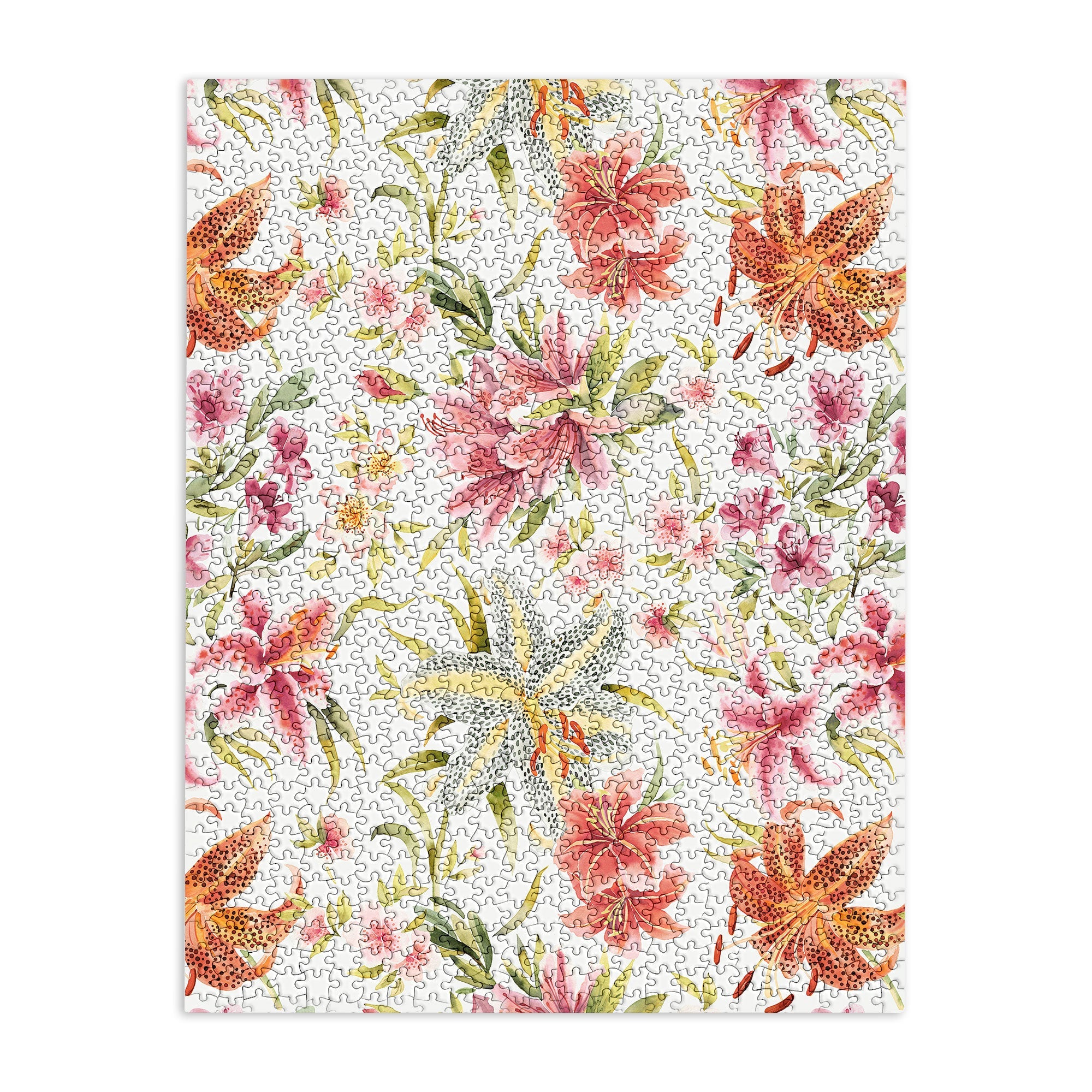 Ninola Design Botanic Retreat Lily Lush Floral Orange Green Puzzle