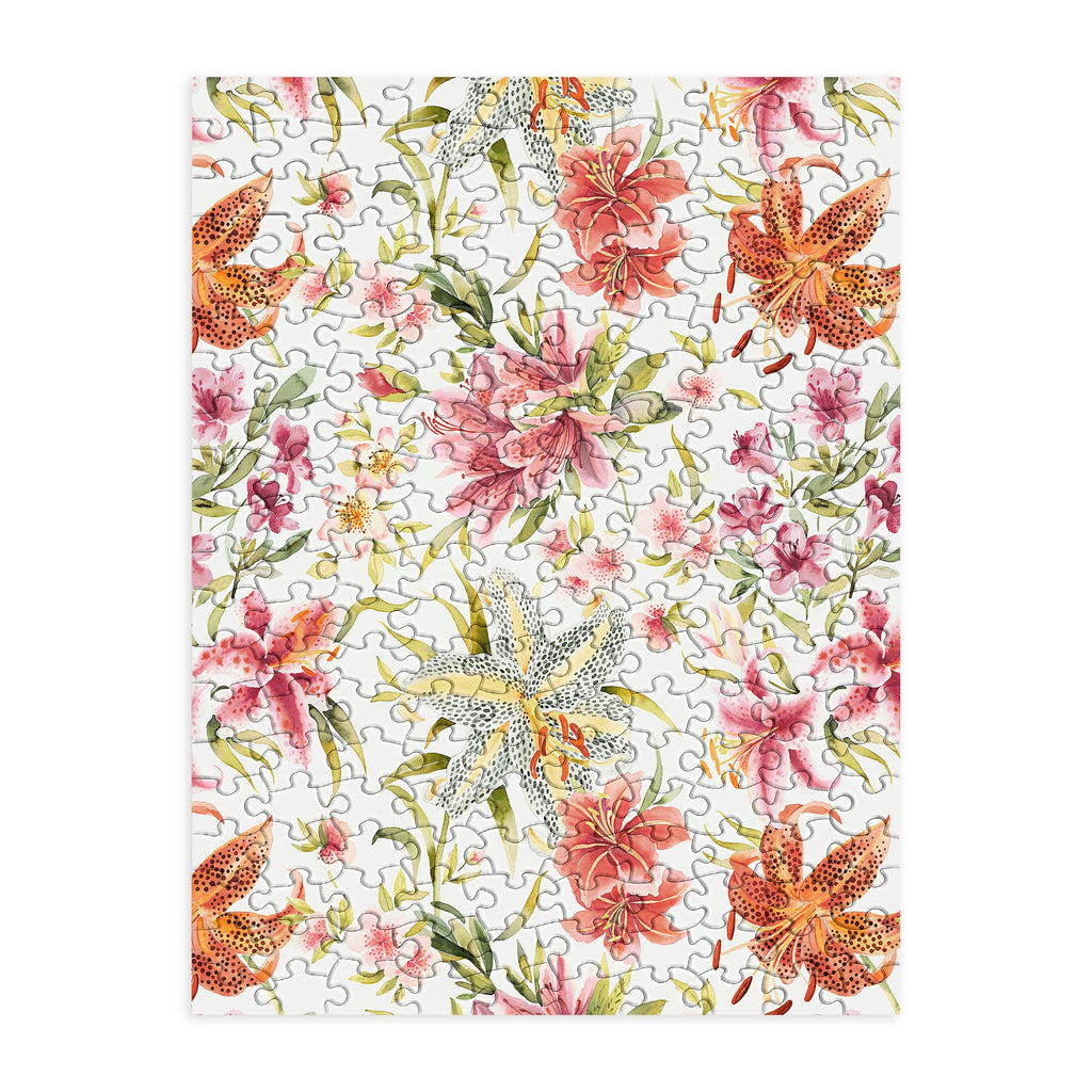 Ninola Design Botanic Retreat Lily Lush Floral Orange Green Puzzle