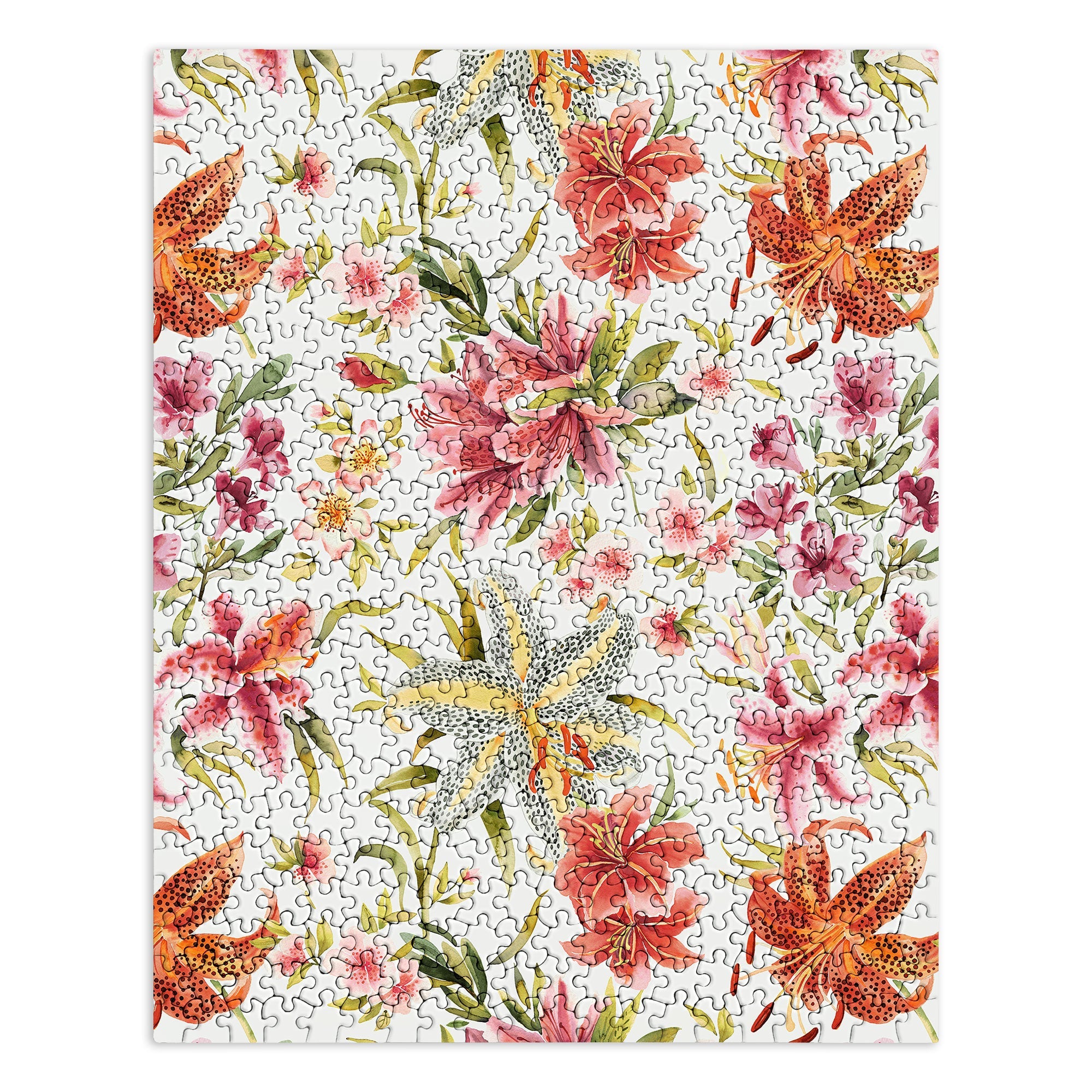 Ninola Design Botanic Retreat Lily Lush Floral Orange Green Puzzle