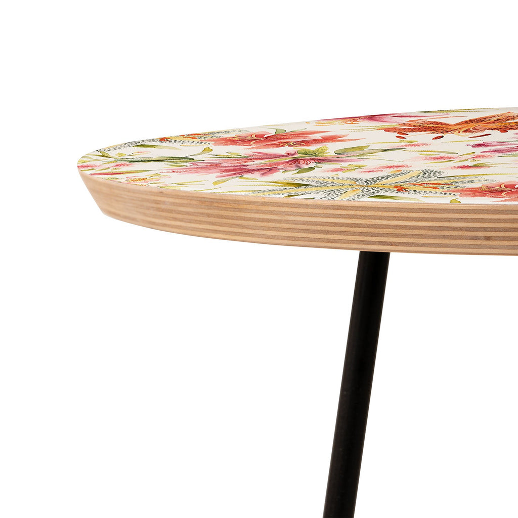 Ninola Design Botanic Retreat Lily Lush Floral Orange Green Round Side Table
