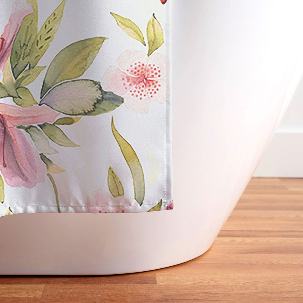 Ninola Design Botanic Retreat Lily Lush Floral Orange Green Shower Curtain