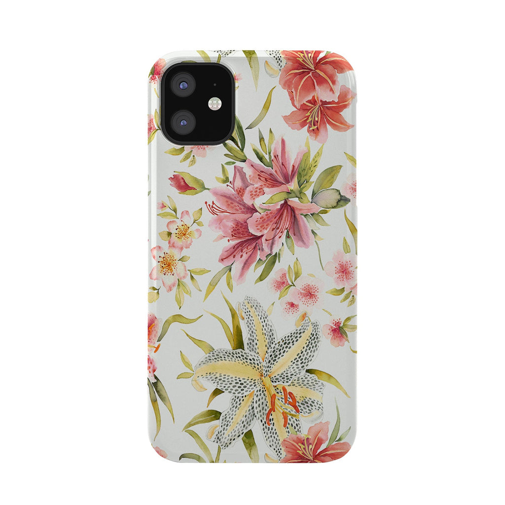 Ninola Design Botanic Retreat Lily Lush Floral Orange Green Phone Case