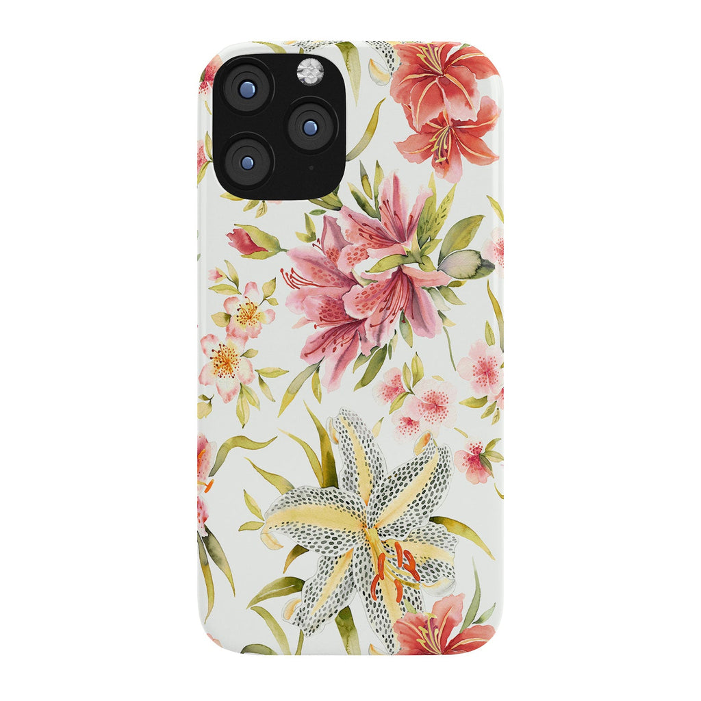 Ninola Design Botanic Retreat Lily Lush Floral Orange Green Phone Case