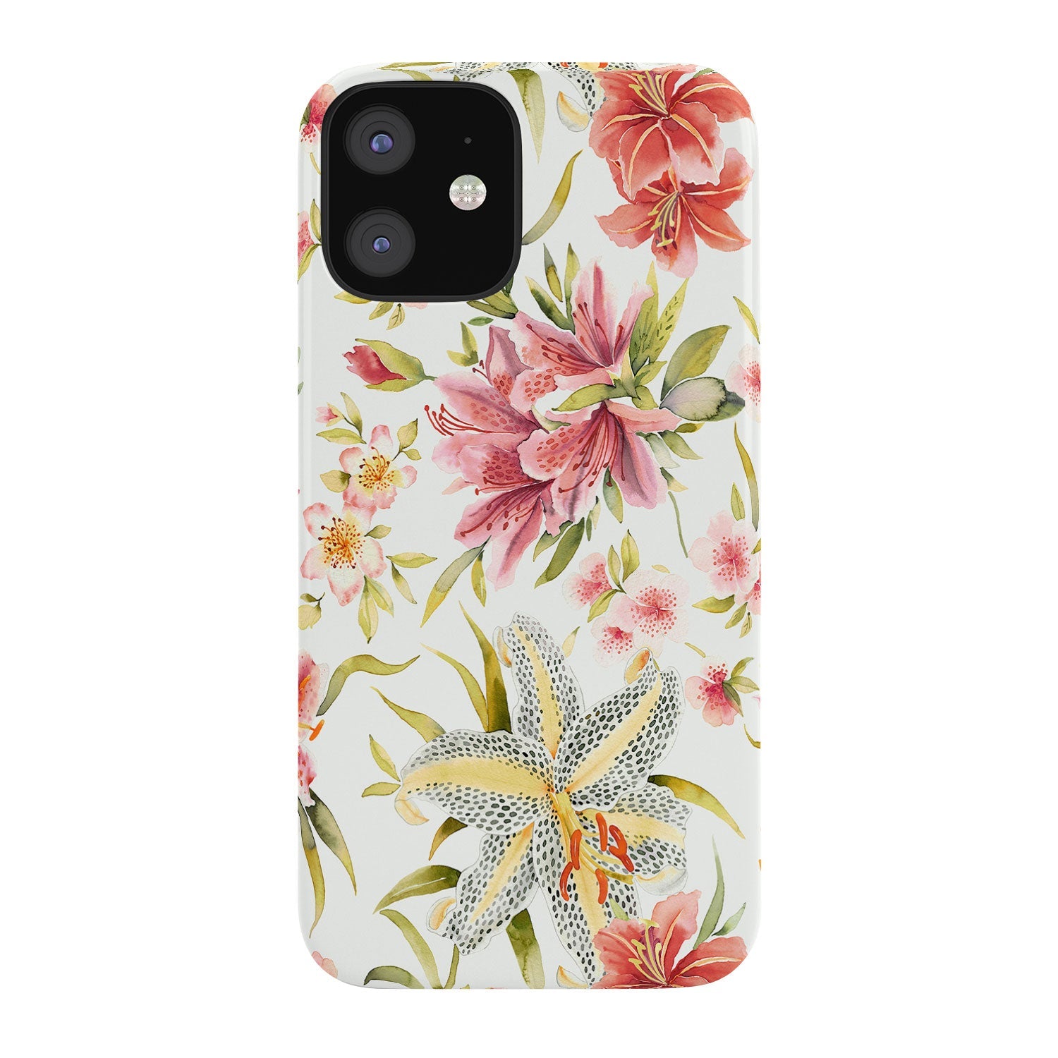 Ninola Design Botanic Retreat Lily Lush Floral Orange Green Phone Case