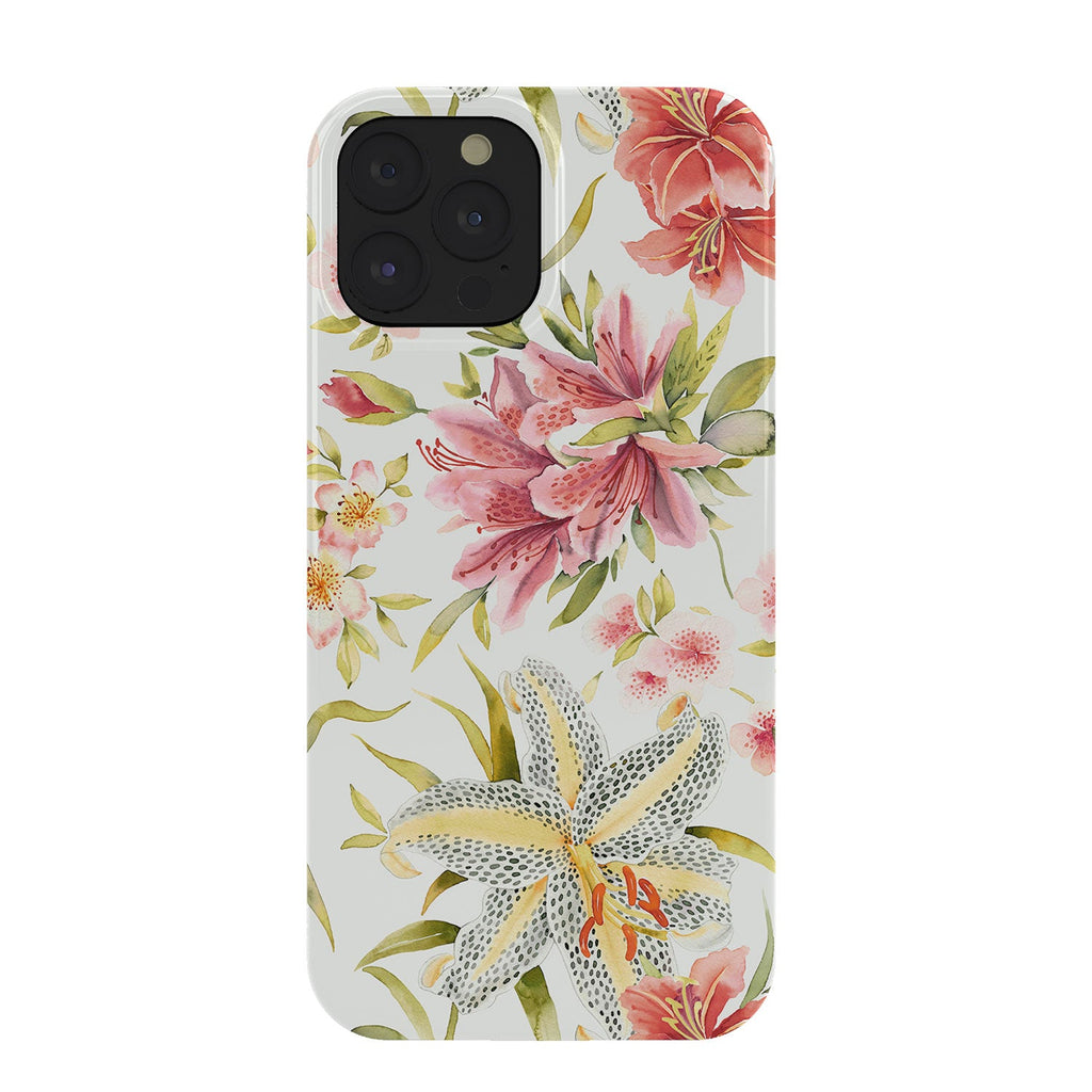 Ninola Design Botanic Retreat Lily Lush Floral Orange Green Phone Case