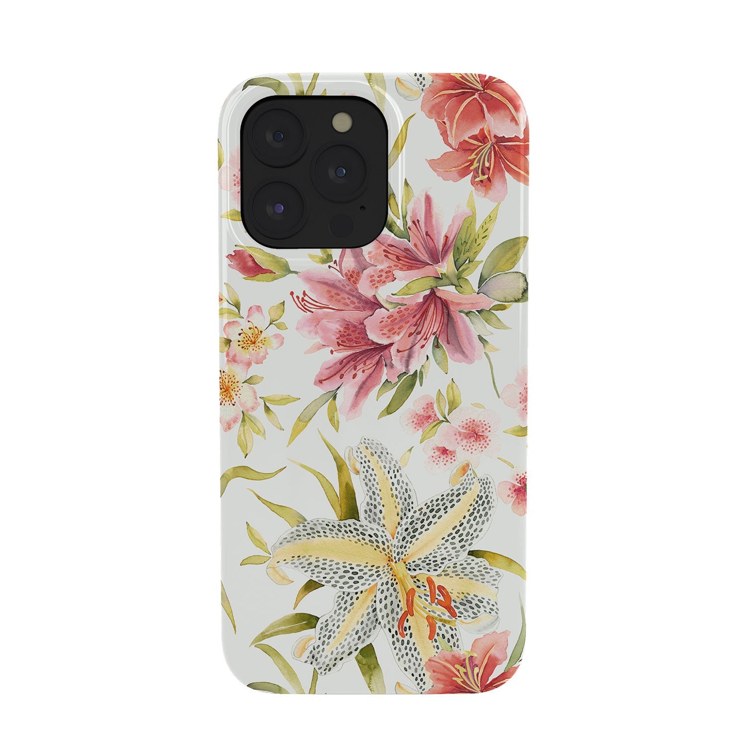 Ninola Design Botanic Retreat Lily Lush Floral Orange Green Phone Case