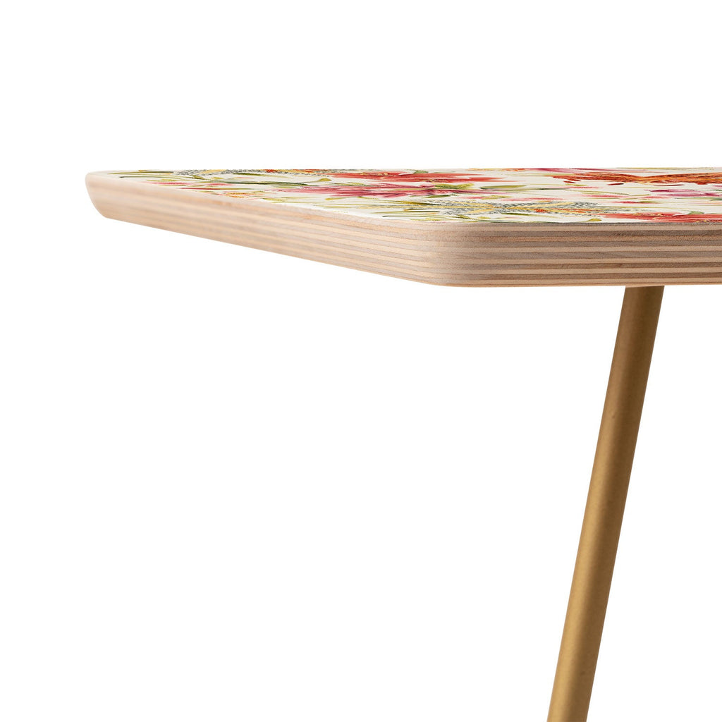Ninola Design Botanic Retreat Lily Lush Floral Orange Green Side Table