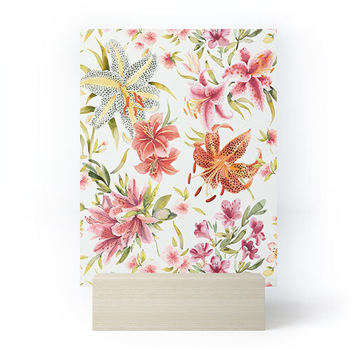 Ninola Design Botanic Retreat Lily Lush Floral Orange Green Mini Art Print