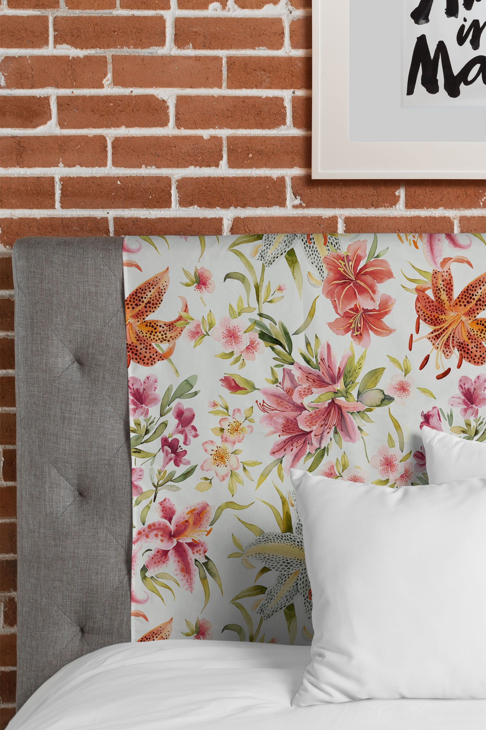 Ninola Design Botanic Retreat Lily Lush Floral Orange Green Tapestry