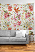 Ninola Design Botanic Retreat Lily Lush Floral Orange Green Tapestry