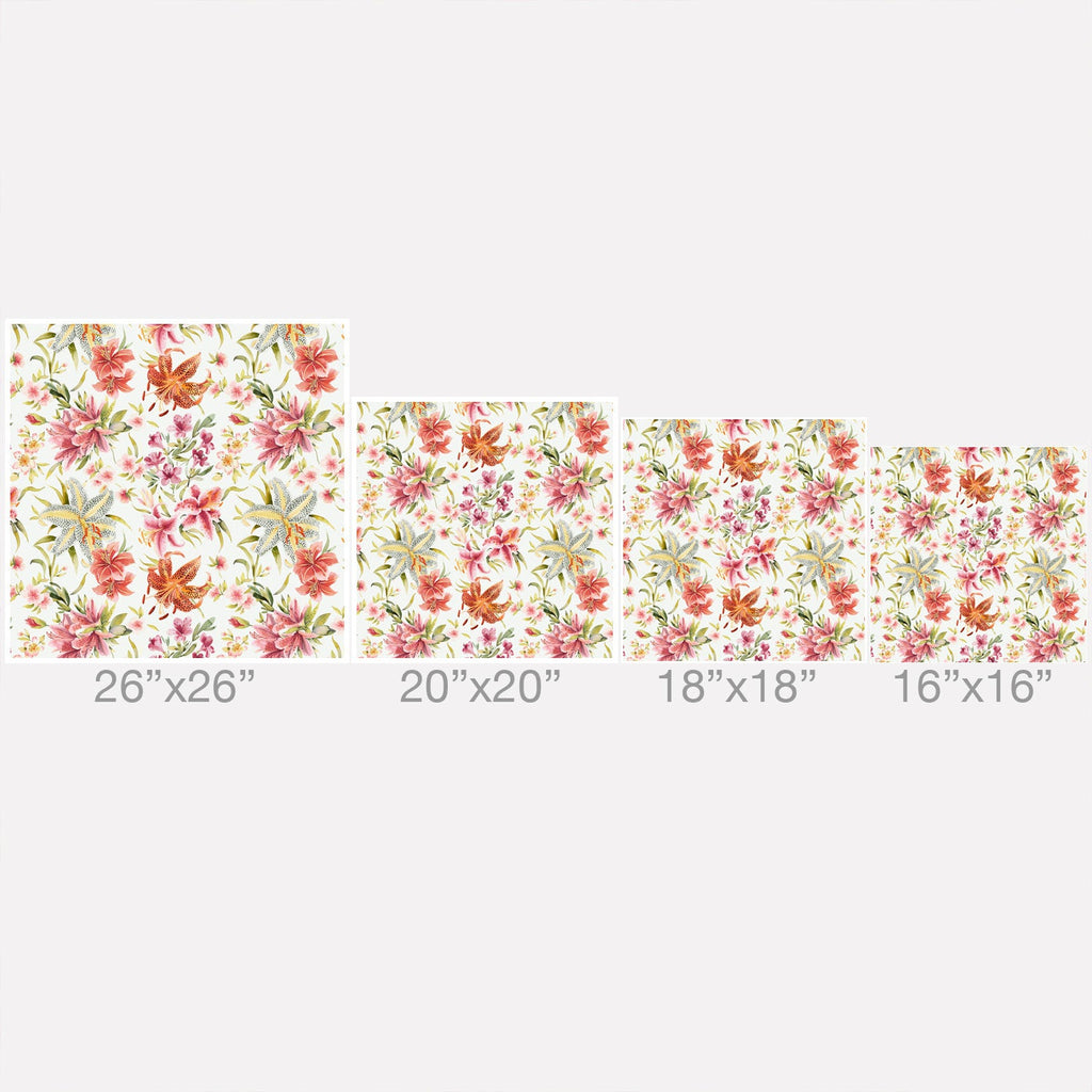 Ninola Design Botanic Retreat Lily Lush Floral Orange Green Outdoor Throw Pillow