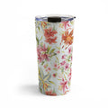 Ninola Design Botanic Retreat Lily Lush Floral Orange Green Travel Mug