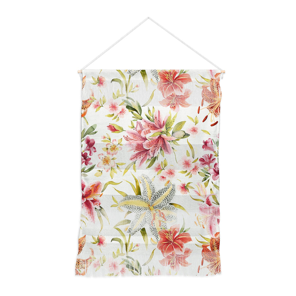 Ninola Design Botanic Retreat Lily Lush Floral Orange Green Wall Hanging Portrait