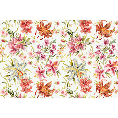 Ninola Design Botanic Retreat Lily Lush Floral Orange Green Wall Mural