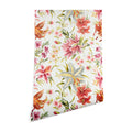 Ninola Design Botanic Retreat Lily Lush Floral Orange Green Wallpaper