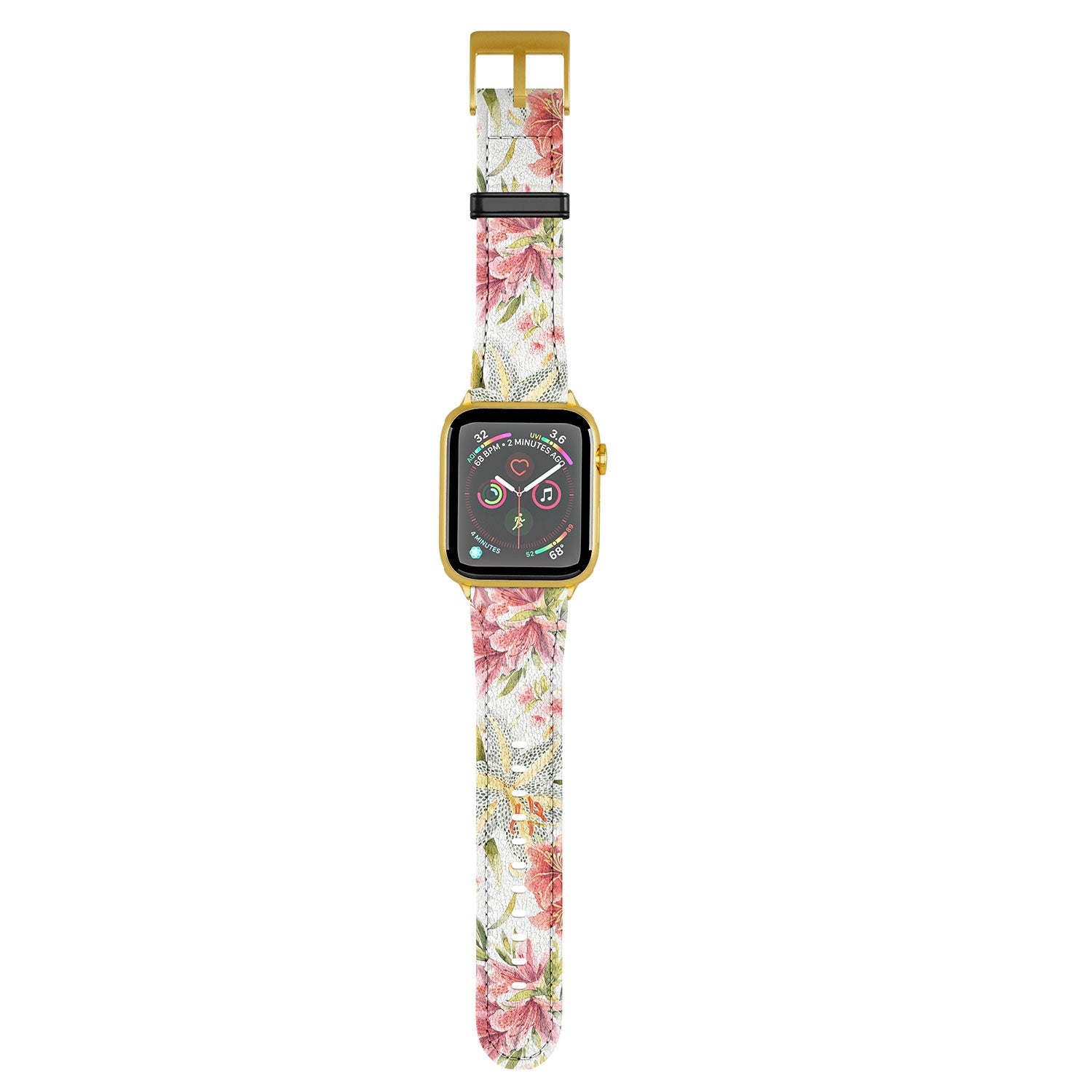 Ninola Design Botanic Retreat Lily Lush Floral Orange Green Apple Watch Band