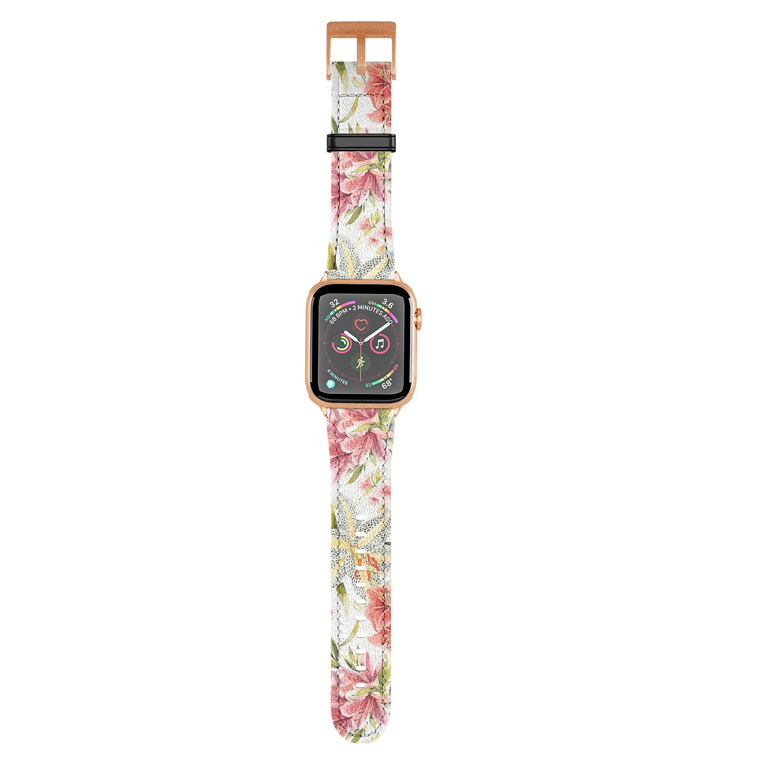 Ninola Design Botanic Retreat Lily Lush Floral Orange Green Apple Watch Band