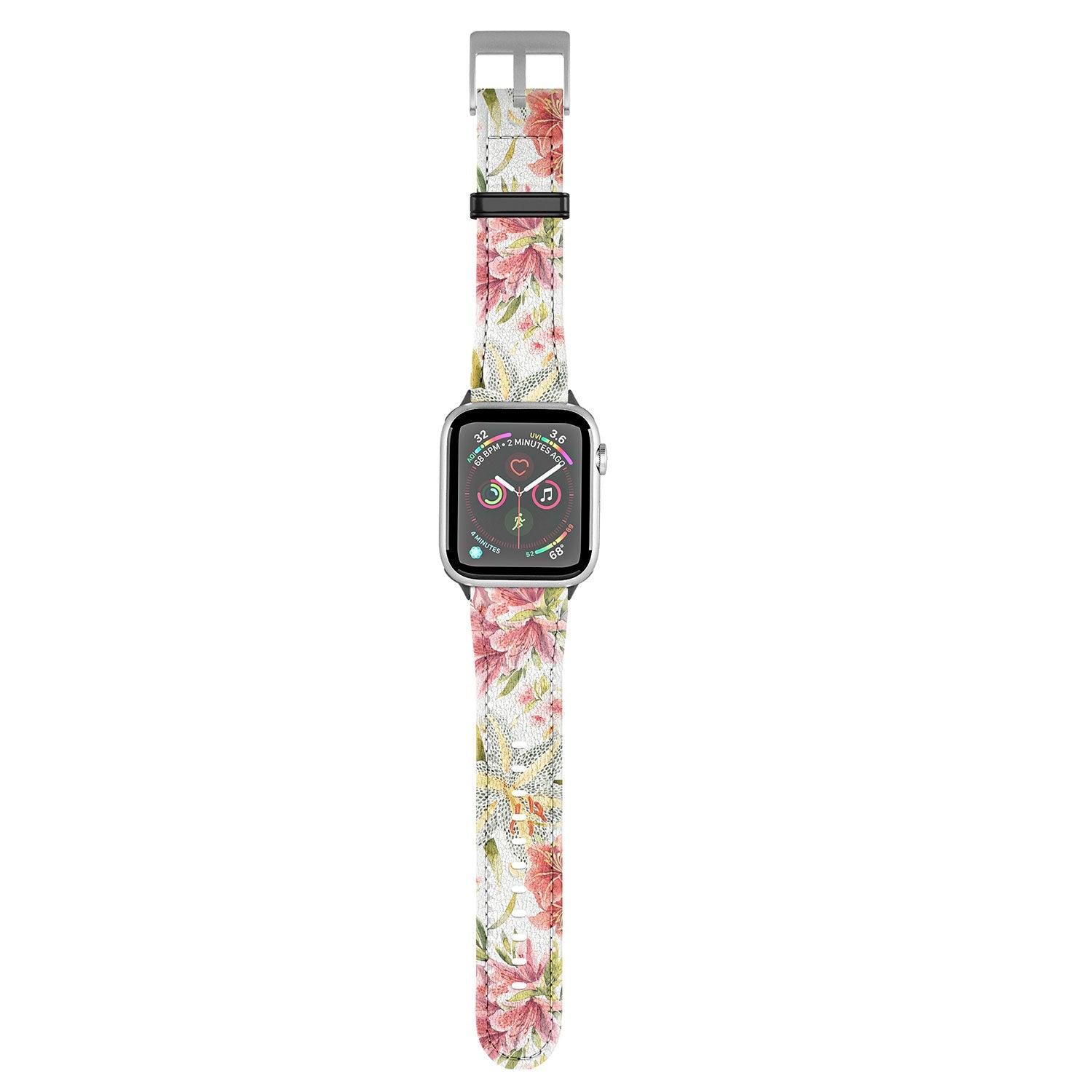 Ninola Design Botanic Retreat Lily Lush Floral Orange Green Apple Watch Band