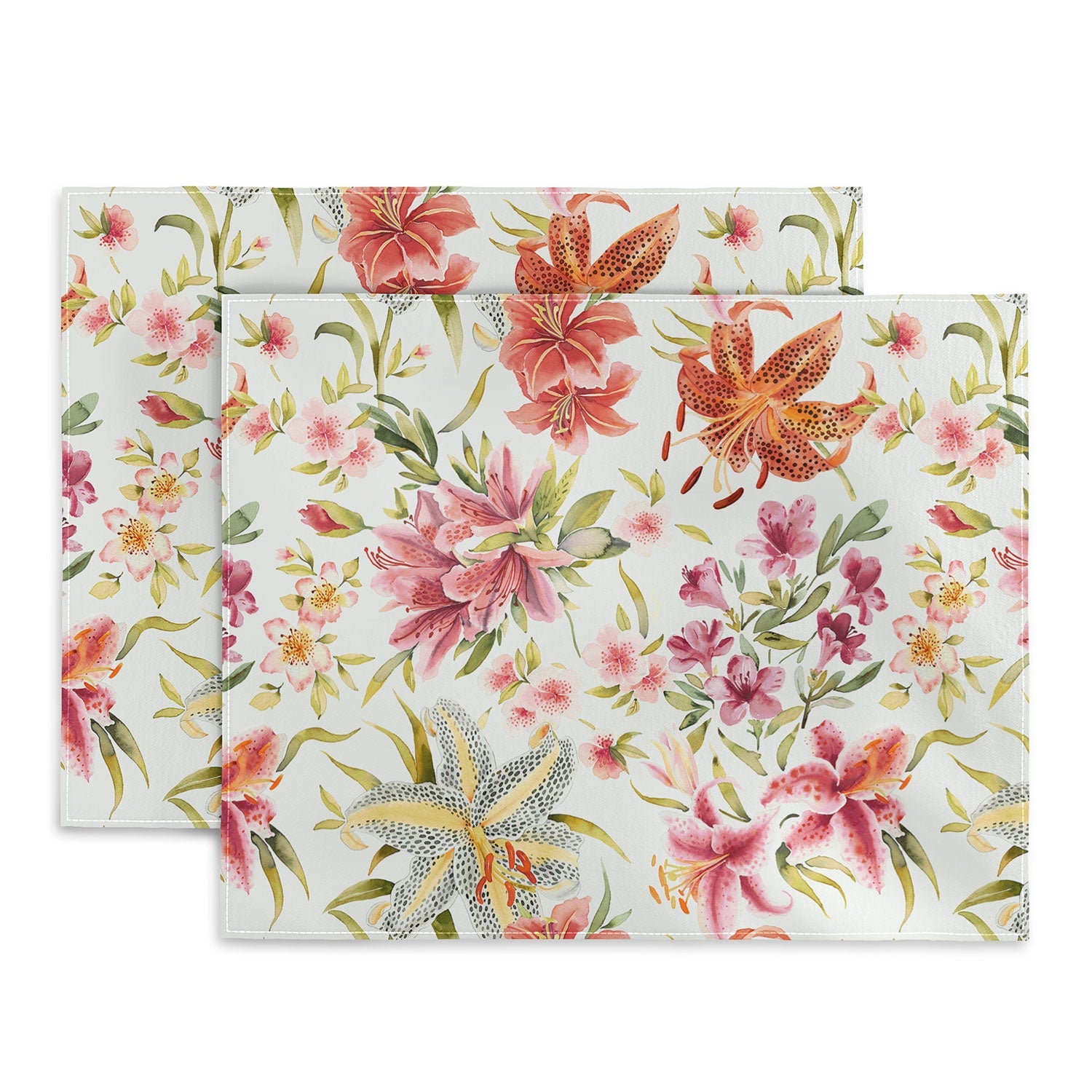 Ninola Design Botanic Retreat Lily Lush Floral Orange Green Placemat
