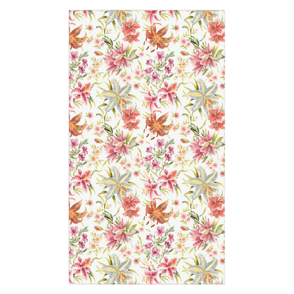 Ninola Design Botanic Retreat Lily Lush Floral Orange Green Tablecloth