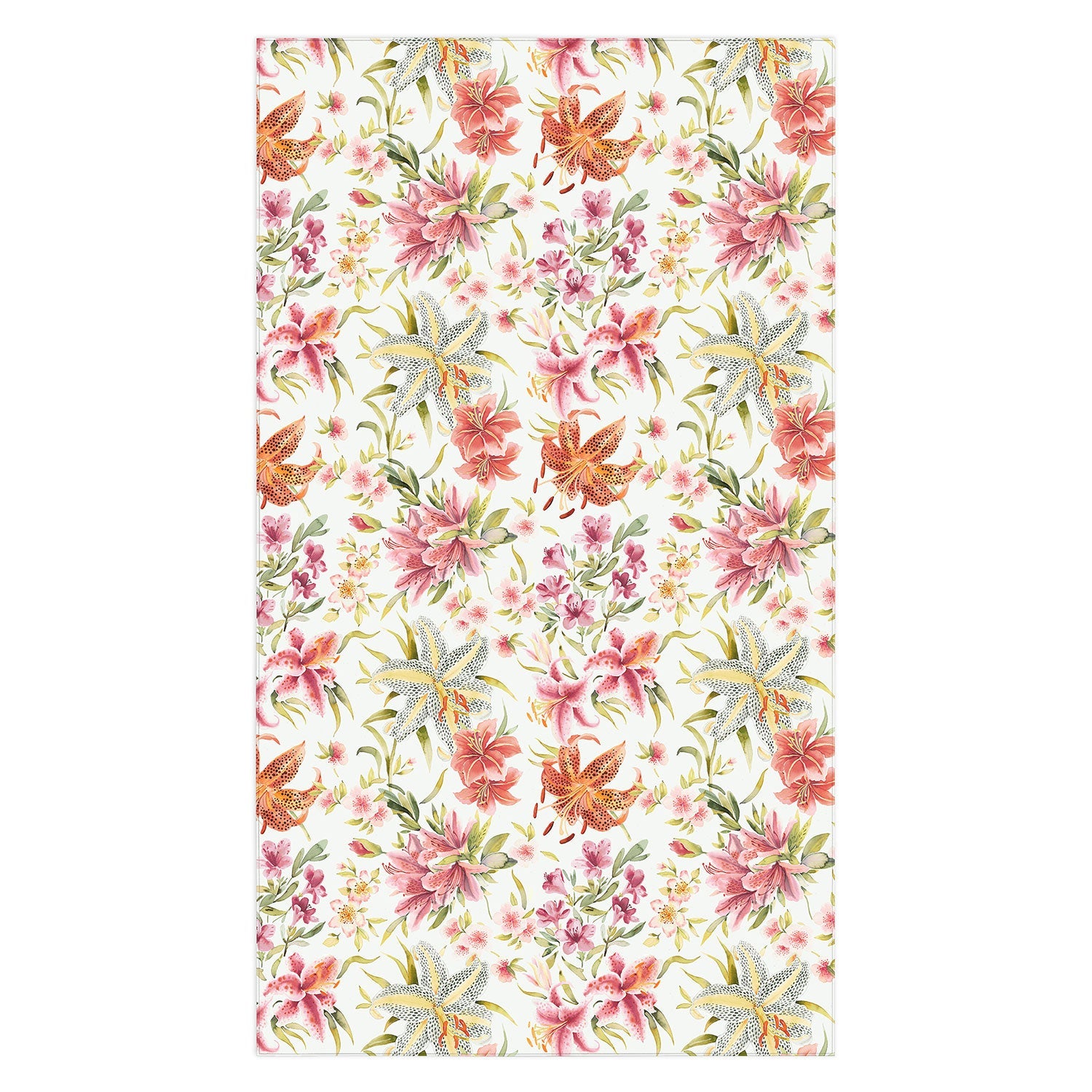 Ninola Design Botanic Retreat Lily Lush Floral Orange Green Tablecloth