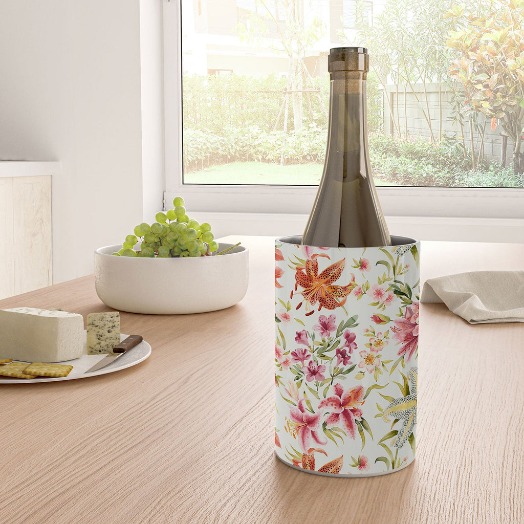 Ninola Design Botanic Retreat Lily Lush Floral Orange Green Wine Chiller