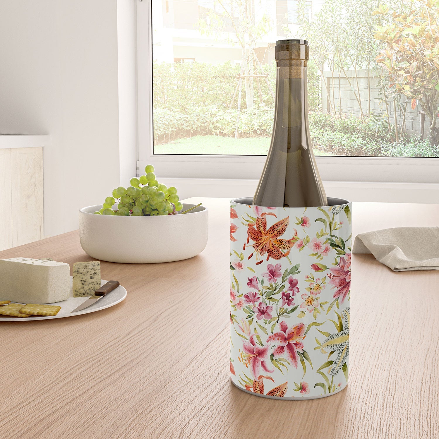 Ninola Design Botanic Retreat Lily Lush Floral Orange Green Wine Chiller