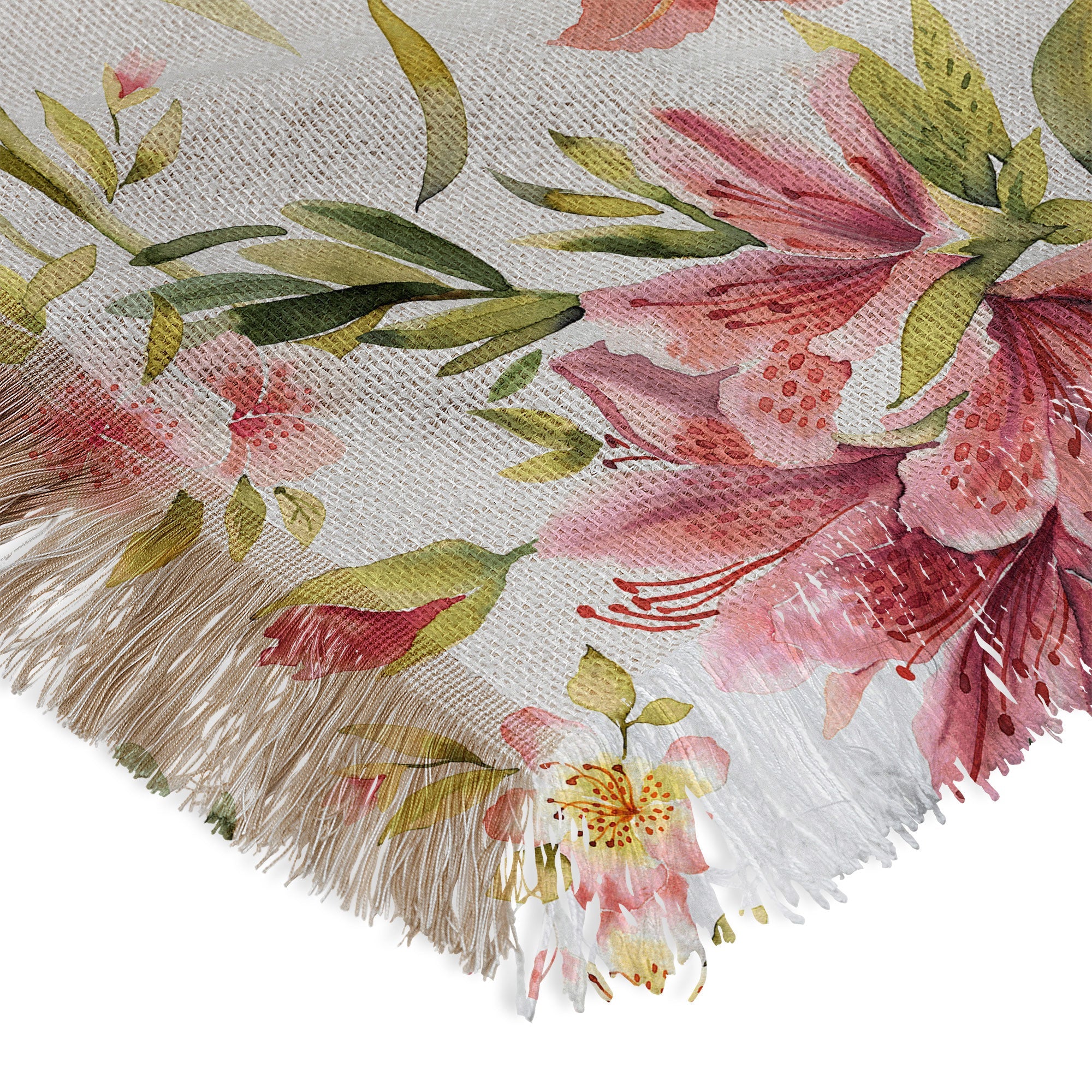 Ninola Design Botanic Retreat Lily Lush Floral Orange Green Throw Blanket