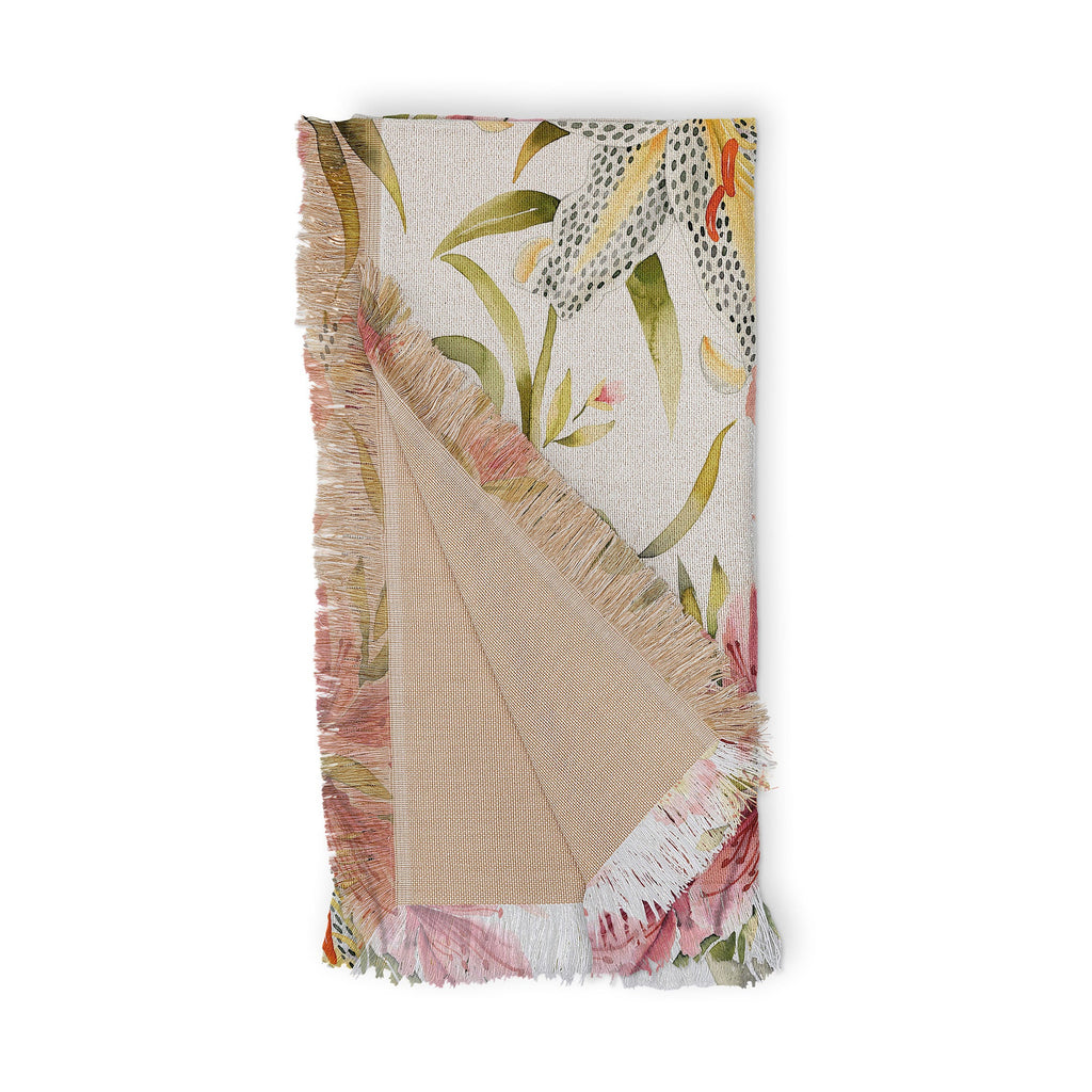 Ninola Design Botanic Retreat Lily Lush Floral Orange Green Throw Blanket