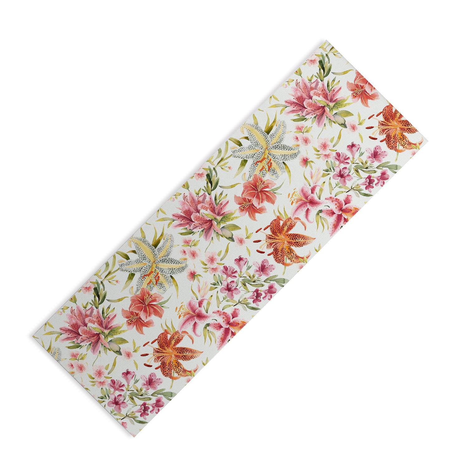 Ninola Design Botanic Retreat Lily Lush Floral Orange Green Yoga Mat