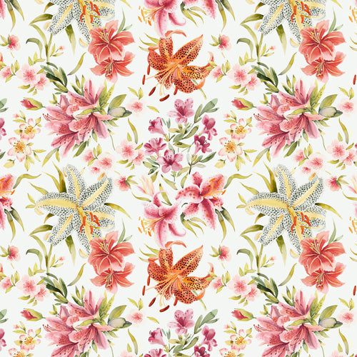 Ninola Design Botanic Retreat Lily Lush Floral Orange Green Wall Mural
