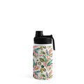 Ninola Design Botanic Retreat Tropical Leaves Flowers Pink Green Water Bottle