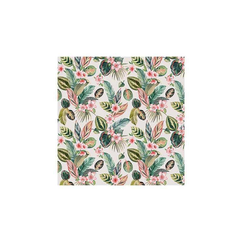 Ninola Design Botanic Retreat Tropical Leaves Flowers Pink Green Art Print