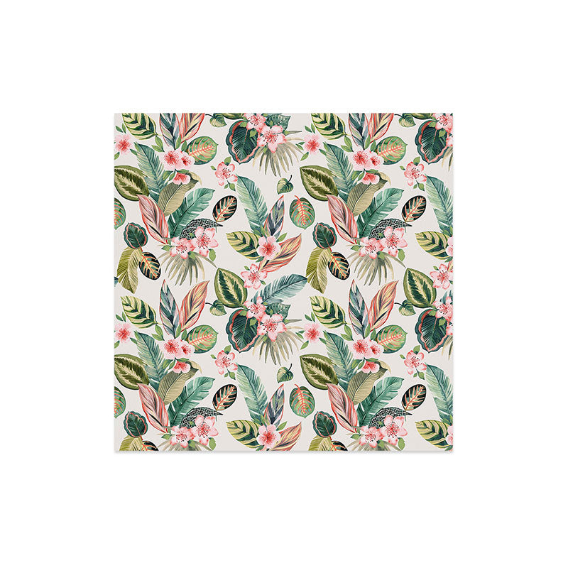 Ninola Design Botanic Retreat Tropical Leaves Flowers Pink Green Art Print