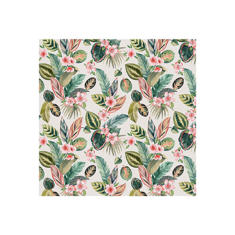 Ninola Design Botanic Retreat Tropical Leaves Flowers Pink Green Art Print