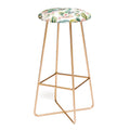 Ninola Design Botanic Retreat Tropical Leaves Flowers Pink Green Bar Stool