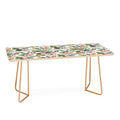 Ninola Design Botanic Retreat Tropical Leaves Flowers Pink Green Coffee Table