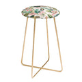 Ninola Design Botanic Retreat Tropical Leaves Flowers Pink Green Counter Stool