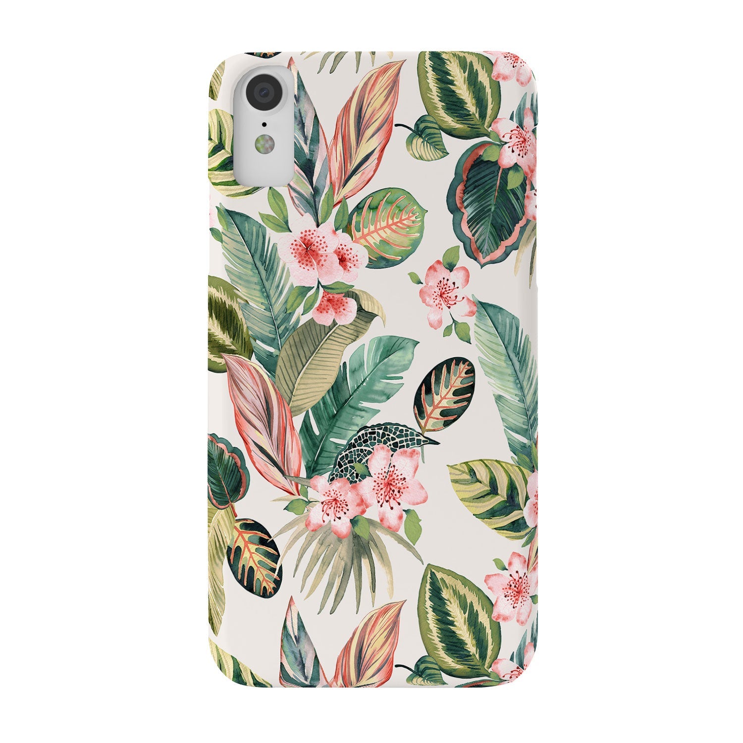 Ninola Design Botanic Retreat Tropical Leaves Flowers Pink Green Phone Case