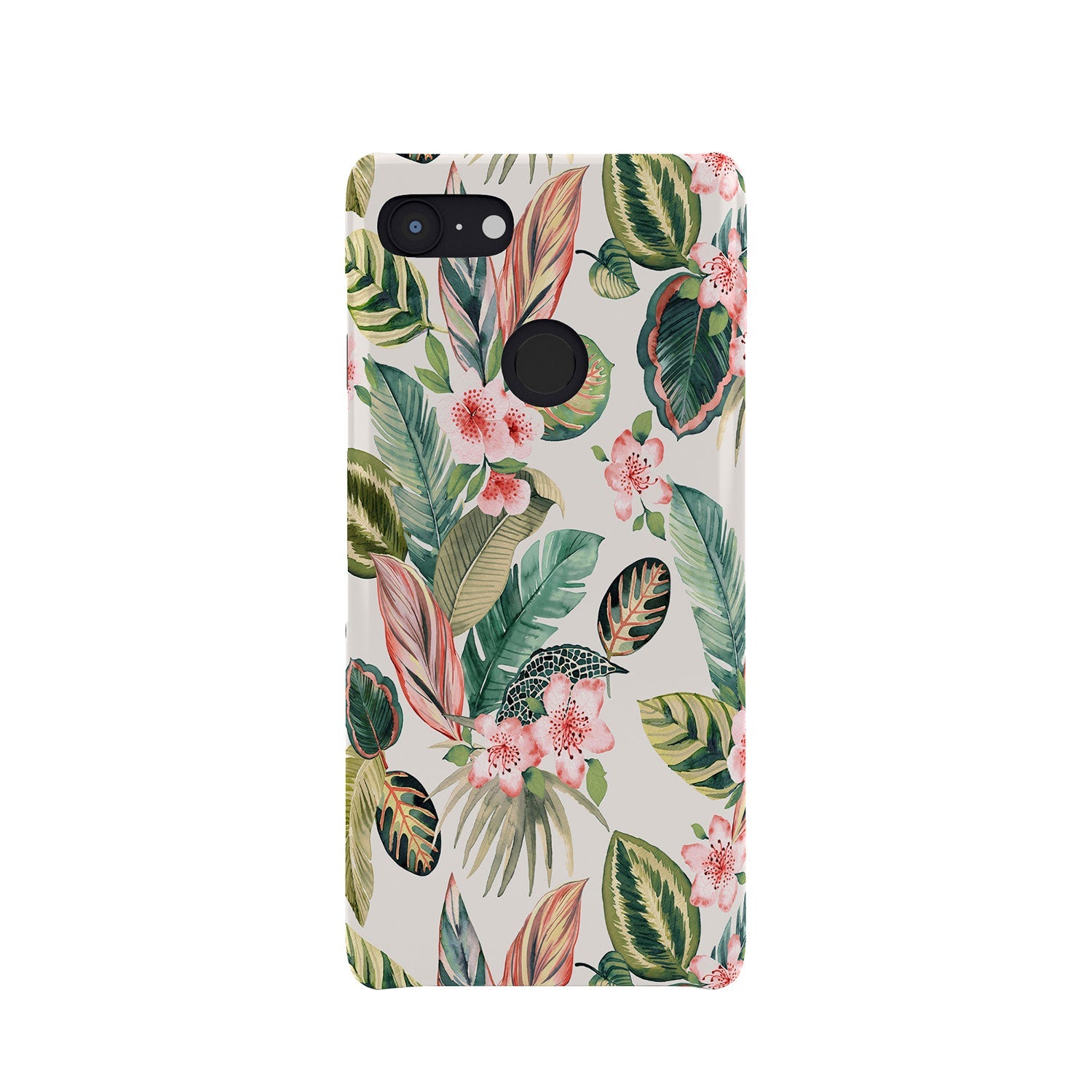Ninola Design Botanic Retreat Tropical Leaves Flowers Pink Green Phone Case