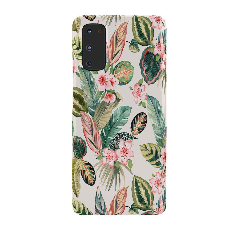 Ninola Design Botanic Retreat Tropical Leaves Flowers Pink Green Phone Case