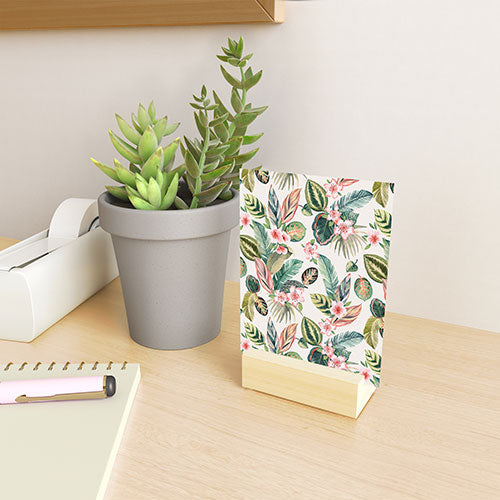Ninola Design Botanic Retreat Tropical Leaves Flowers Pink Green Mini Art Print