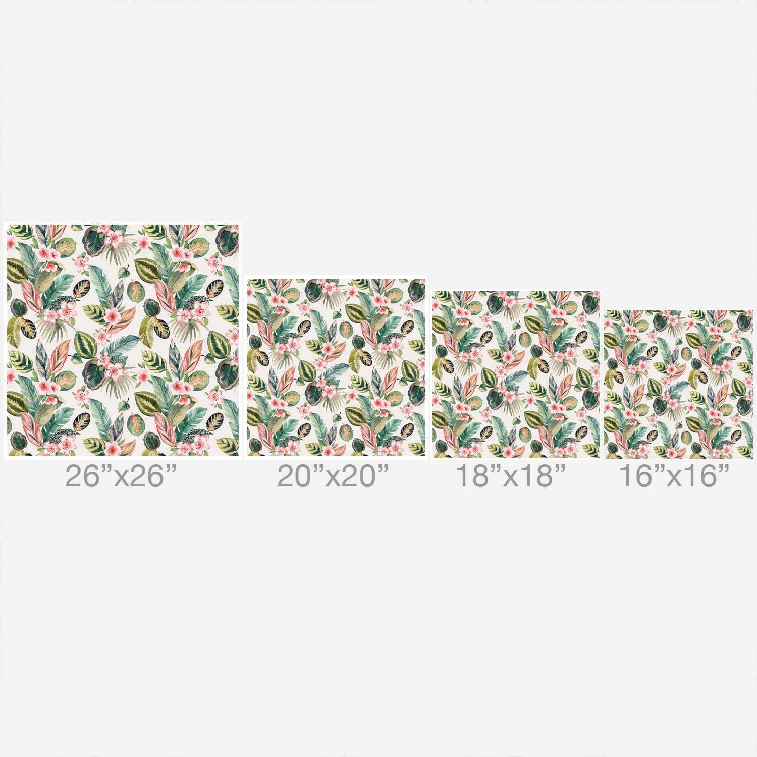 Ninola Design Botanic Retreat Tropical Leaves Flowers Pink Green Outdoor Throw Pillow