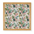 Ninola Design Botanic Retreat Tropical Leaves Flowers Pink Green Framed Wall Art